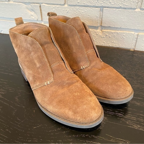Franco Sarto Isolde Chukka Brown Suede Ankle Boots Slip On Booties Sz 8 - Picture 1 of 6